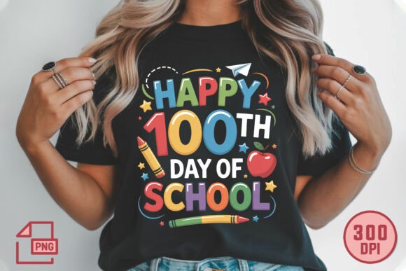 Celebrate the Milestone: The Happy 100th Day of School PNG