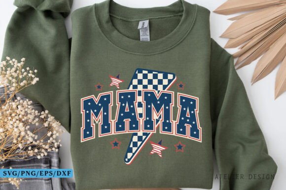 Celebrate with Retro Mama Svg & Fourth of July Png