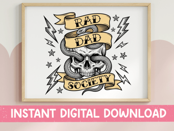 Rad Dad Society SVG PNG Skull Snake: A Bold Design Asset