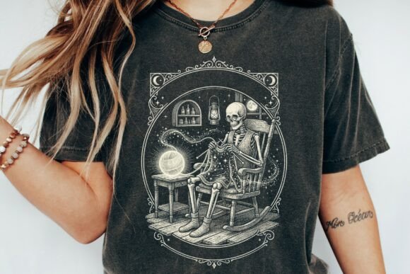 Skeleton Knitting Celestial Yarn Design: A Cosmic Macabre Masterpiece