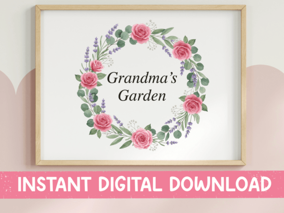 Timeless Charm: The Grandmas Garden Rose Wreath SVG PNG